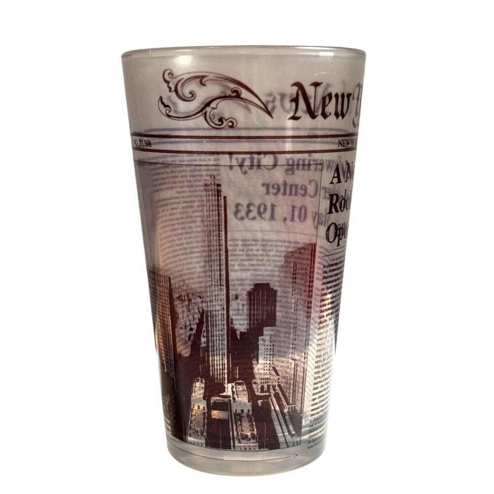 Top Of The Rock Souvenir Glass Tumbler 2013 Rockefeller Center New York News NYC - Picture 5 of 11
